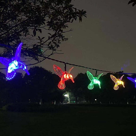 LINLIN Solar Powered String Lights Waterproof,16.4ft 8 Modes 20LED Hummingbird Fairy Lights Decorative Lighting for Indoor/Outdoor Home Garden Lawn Fence Patio Party