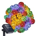 thumbnail image 1 of LINLIN Solar Rattan Ball String Lights, 20ft 30LED Globe Rattan Ball Fairy Lights for Outdoor Indoor Christmas Holiday Party Garden Decorations, 1 of 9