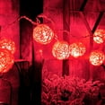 thumbnail image 1 of LINLIN Solar Rattan String Light, 6M 30 LED Solar Fairy Ball Decorative String Lights with 2 Lighting Modes for Outdoor Garden Yard Patio Christmas Party, 1 of 9