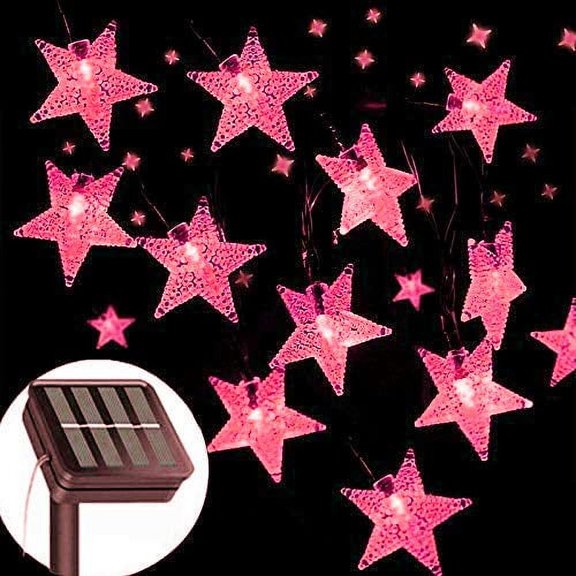 LINLIN Solar Star String Lights Outdoor, Waterproof LED Twinkle Starry Fairy Lights 8 Modes Solar Star Lights for Ambiance Garden Lawn Patio Backyard Wedding Party Christmas Decoration