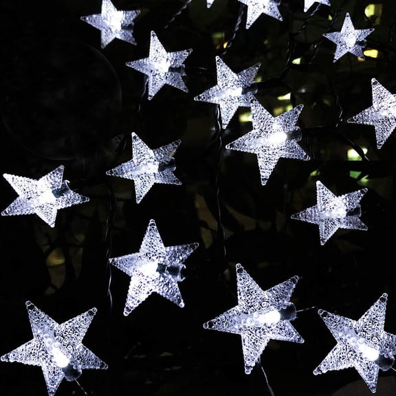 LINLIN Solar Star String Lights Outdoor, Waterproof LED Twinkle Starry Fairy Lights 8 Modes Solar Star Lights for Ambiance Garden Lawn Patio Backyard Wedding Party Christmas Decoration
