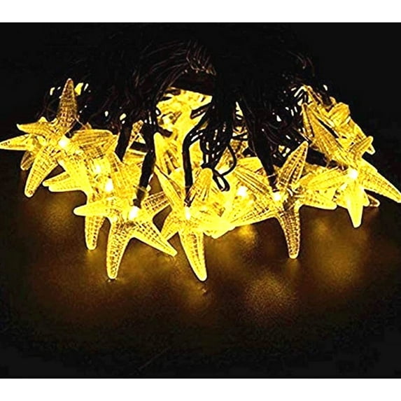 LINLIN Solar Starfish Light String, 20ft 30 LED Solar Fairy Lights Christmas Decor Lamp, for Indoor Outdoor Garden Camping Wedding Party