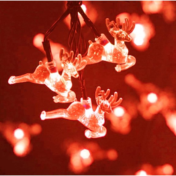 LINLIN Solar String Lights, 4.8m 20 Led Solar Fawn Shaped Light String Fairy String Light with 8 Modes Waterproof Solar Decoration String Lights for Christmas