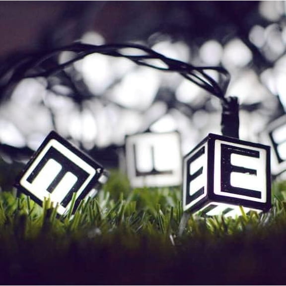 LINLIN Solar String Lights, 6.5M 30LED Solar Characters Letter Shape String Light with 8 Modes Waterproof Solar Decoration String Lights for Christmas Party Festival