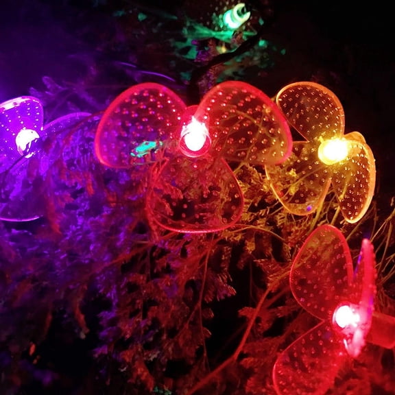 LINLIN Solar String Lights Garden, 21Ft 30 Waterproof Crystal Orchidee Flower LED Fairy Lights Outdoor Flower Lights, Decorative for Patio,Yard,Tree,Home,Lawn,Festival