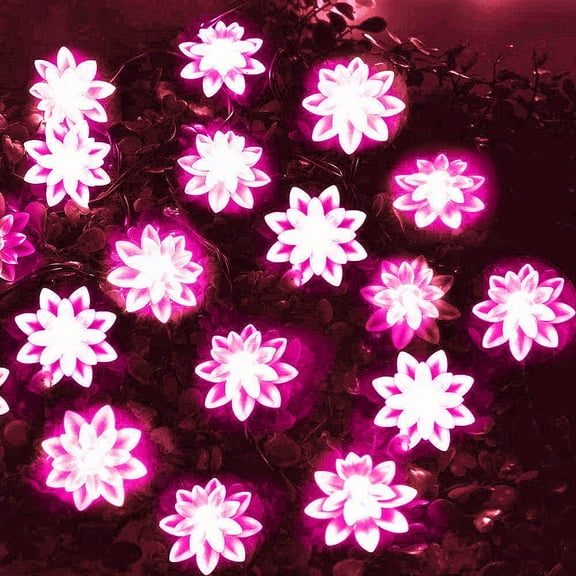 LINLIN Solar String Lights Garden, Solar Powered Fairy Lights Outdoor Flower String Lights with 8 Modes for Garden Patio Tree Party