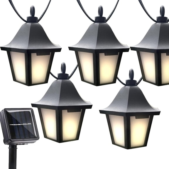 LINLIN Solar String Lights Outdoor Waterproof 10 LED Lantern Outdoor Hanging Vintage Lights Decorations Light for Patio Garden Holiday Home Party