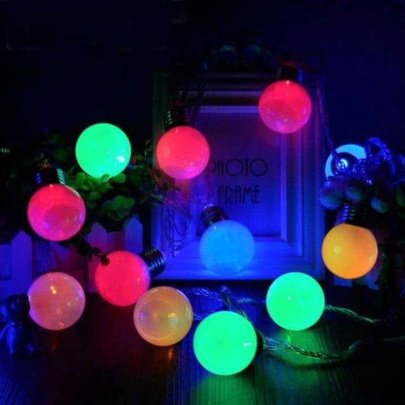 LINLIN Solar String Lights,Waterproof 20ft G50 20LEDs Globe Bulbs Solar Outdoor Fairy Decorative Lights with 8 Modes Ambiance Lighting for Christmas Party Garden Home Wedding