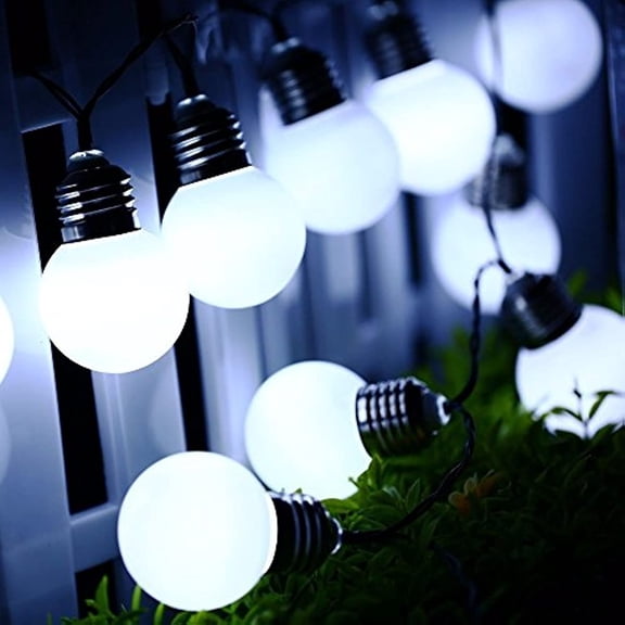 LINLIN Solar String Lights,Waterproof 20ft G50 20LEDs Globe Bulbs Solar Outdoor Fairy Decorative Lights with 8 Modes Ambiance Lighting for Christmas Party Garden Home Wedding