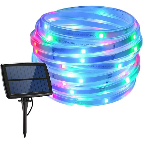 LINLIN Solar Strip Light,Waterproof Solar String Lights 5m 300LED Rope Lights Tube Light Flexible LED Ribbon Decorative Light for Indoor Outdoor Christmas Garden Party Patio