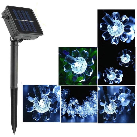 LINLIN Solar Sunflower String Lights, 21ft 50 Sunflower LED Christmas Light Waterproof Solar Fairy String Lights for Outdoor, Gardens, Homes, Wedding, Christmas Decoration