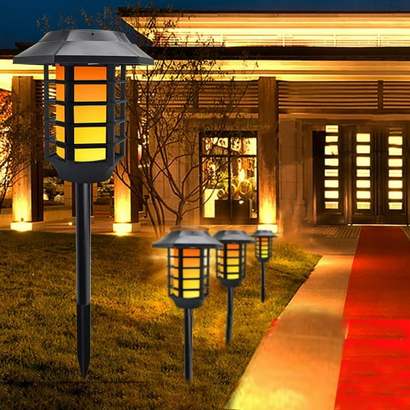 LINLIN Solar Torch Lights,Waterproof Solar Lights Outdoor Garden Decorative Light 2Pack Ultra-Bright Solar Flame Landscape Lighting for Halloween & Christmas,Garden Pathway Lights