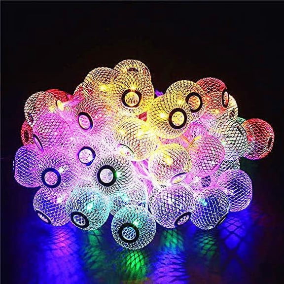 LINLIN Solar Wrought Iron String Lights, 20LED Solar Iron Lantern with 2 Mode Outdoor Waterproof Solar String Light for Christmas, Wedding, Birthday Holiday Party