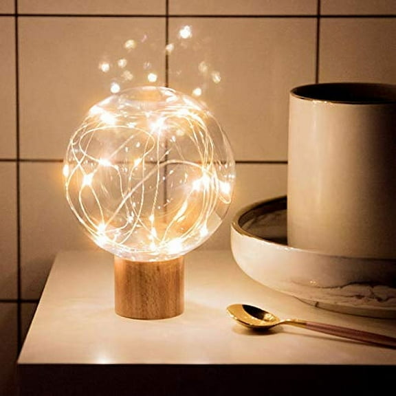 LINLIN Starry Night Light, Retro Edison Clear Bulb Fixed Copper Wire Micro LED String Lights, USB Powered for Ambient Night Lighting