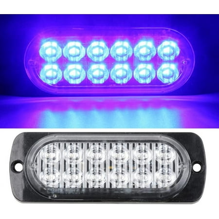 LINLIN Strobe Side Marker Lights, 4PCS 12LED Car Marker Lights Car Side Indicators Lights 12V 24V Front Rear Side Light Position Lamps for Truck Trailer