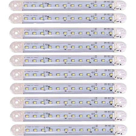 LINLIN Truck Side Marker Indicators, 10pcs LED Truck Side Lights 12 SMD LED Side Marker Indicator Light Front Rear Side Light Position Lamps 24V for Auto