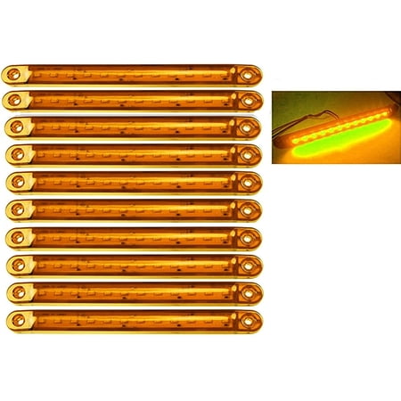 LINLIN Truck Side Marker Indicators, 10pcs LED Truck Side Lights 12 SMD LED Side Marker Indicator Light Front Rear Side Light Position Lamps 24V for Auto