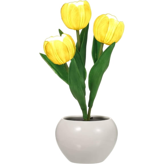 LINLIN Tulip Lamp Indoor Decorative Simulation Tulip LED Table Lamp Rechargeable Flower Pot Lamp Night Light Ornaments Potted Plant Touch Control