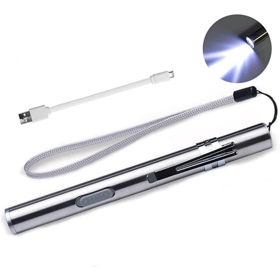 LINLIN USB Rechargeable Pen Lights, Mini Nursing Penlight, Pocket Small Handy LED Mini Torch with Stainless Steel Clip for Medical Students Doctors