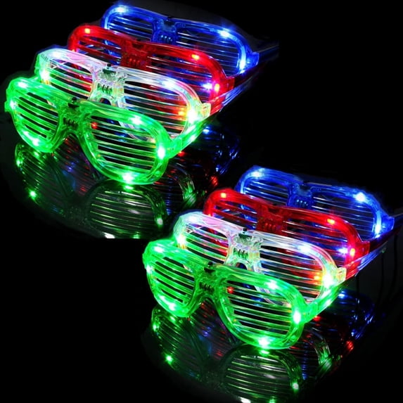 LINLIN Unisex Fashion Plastic Glow LED Light Up Shades Glasses for Christmas Halloween Wild Clubbing Birthday Party