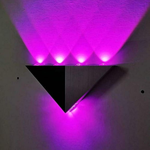 LINLIN Up and Down Wall Lamp, 5W Indoor Modern Wall Wash Lights Modern Triangle Shape Neon LED Lamps for Bedroom Living Room Bar Hallway Porch