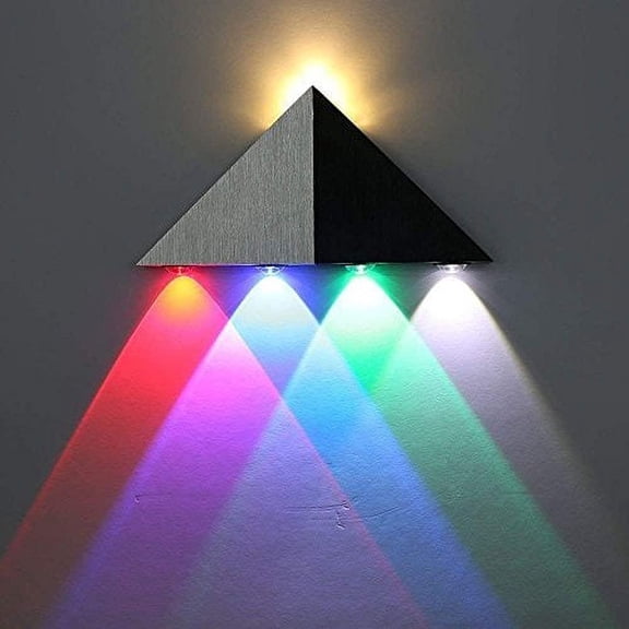 LINLIN Up and Down Wall Lamp, 5W Indoor Modern Wall Wash Lights Modern Triangle Shape Neon LED Lamps for Bedroom Living Room Bar Hallway Porch