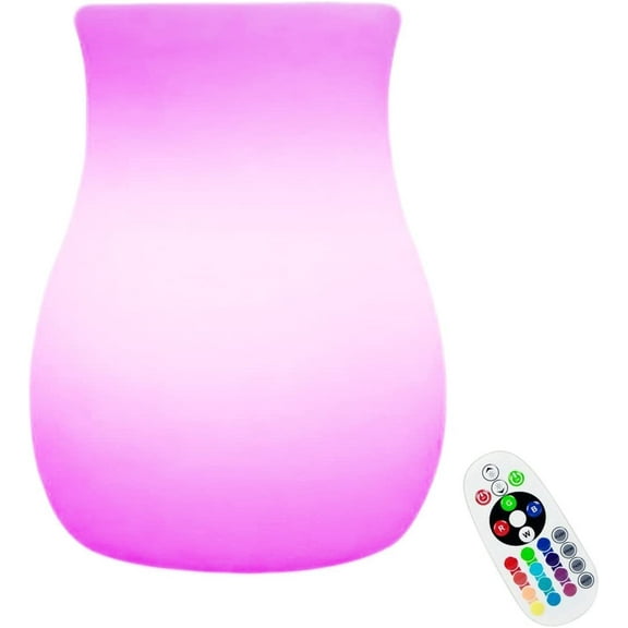 LINLIN Vase Shape Color LED Mood Lamp,Rechargeable Dimmable Night Light with Remote Control 16 Dimmable Colors 4 Effects for Kids and Adults,Ambient Decorative Party Lighting