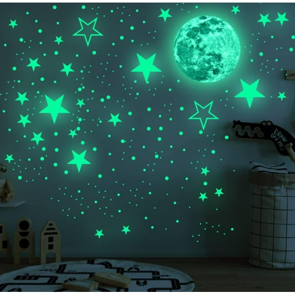 LINLIN Wall Stickers, Glow in The Dark Stars, Glow in The Dark Moon for Ceiling Planets Space Wall Stickers Solar System Galaxy Wall Decals 1049PCS