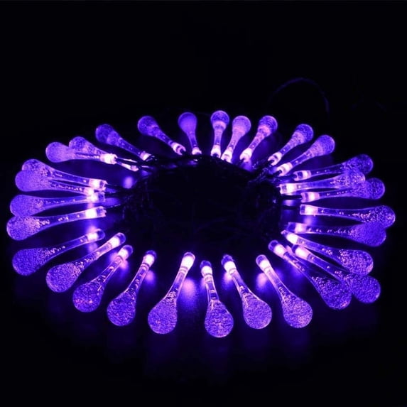 LINLIN Water Droplets String Lights, 2M 20 LED Indoor Battery Operated Water Drop Lights 2 Mode Garden Fairy Lights for Bedroom, Christmas, Party, Wedding