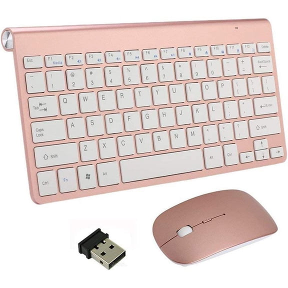 LINLIN Wireless Keyboard & Mouse, Portable Wireless Keyboards and Mouse Combo 2.4G Full-size Quiet DPI Adjustable Mouse for Windows, Mac OS, Laptop Smart TV-UK Layout