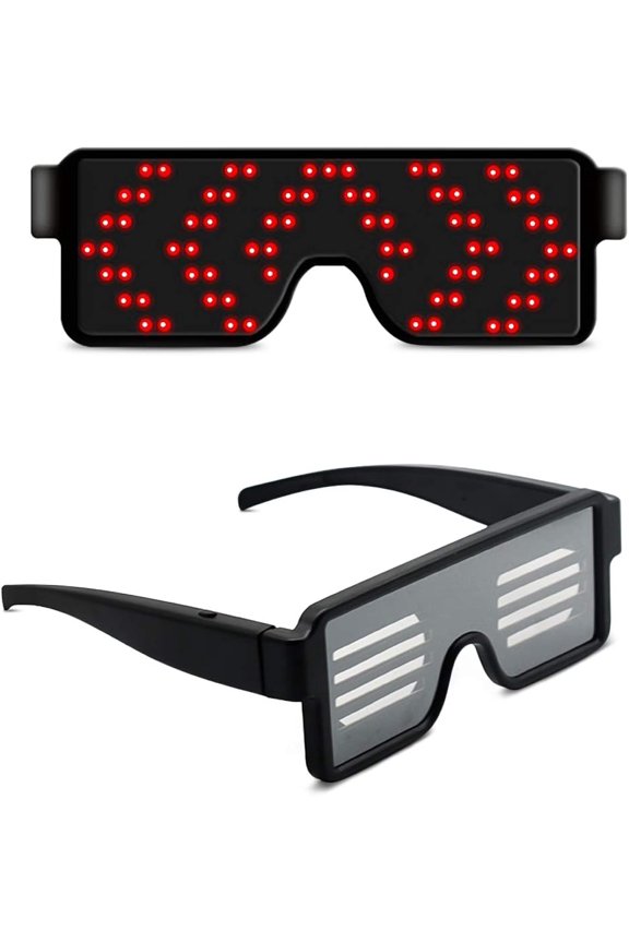 Wireless LED Light Glasses USB Rechargeable Flashing LED Display 11 Dynamic Patterns Glowing Glasses For Party Bars Birthday Halloween Carnival