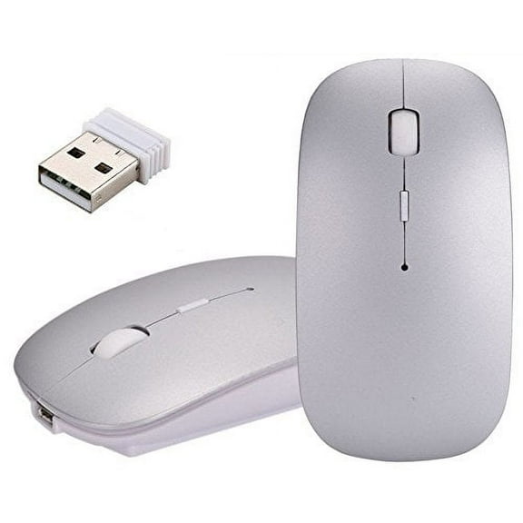 LINLIN Wireless Mouse,2.4G Slim Rechargeable Wireless Mouse Mice with USB Receiver,3 Adjustable 800/1200/1600 DPI Silent Mouse for PC Laptop Windows
