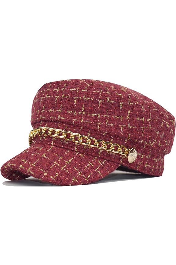 Women Leisure Visors Cap, Fashion Flash Drill Beret Cap Octagonal Cap British Retro Winter Cap