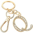 thumbnail image 1 of LINLIN Womens Gold Plated Alloy Car Key Ring with Crystal Rhinestone Alphabet Initial Letter Keychain, 1 of 6