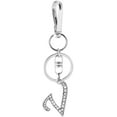thumbnail image 1 of LINLIN Womens Silver Plated Alloy Car Key Ring with Crystal Rhinestone Alphabet Initial Letter Keychain, 1 of 1