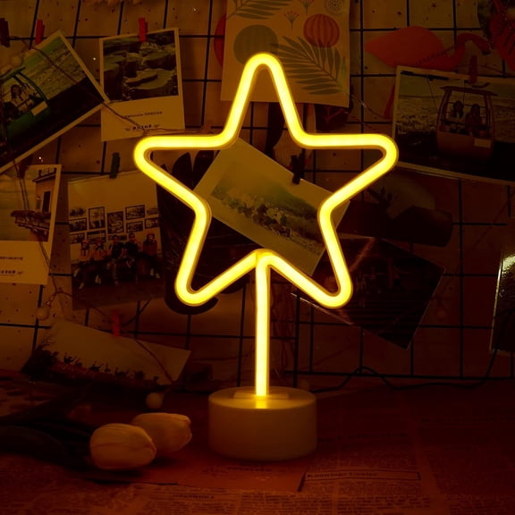 LINLINNNeon Lights LED Neon Lights for Bedroom Wall Decor USB/Battery Powered Rainbow Neon Light Neon Colorful Sign Desk Table Lamp Birthday Gifts Decorations for Kids Wedding Decor