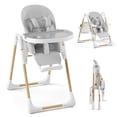 thumbnail image 1 of LINLUX Foldable High Chair for Babies, Toddler Eating Chair with Detachable Double Trays, Gray, 1 of 7