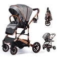 thumbnail image 1 of LINLUX Foldable Baby Stroller, Convertible Newborn Stroller, High Landscape Infant Carriage, Dark Gray, 1 of 1