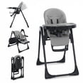thumbnail image 1 of LINLUX Foldable Infant High Chair with Removable Double Trays, Portable Eating Chair, Gray, 1 of 9