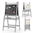 thumbnail image 1 of LINLUX 3 in 1 Kids Art Easel, Foldable Standing Easel with Double Sided Drawing Board and Height Adjustable, Gray, 1 of 8