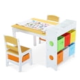 thumbnail image 1 of LINLUX Kids Art Table w/Easel, Kids Craft Table & Chair Set for Drawing, Child Activity Table, Natural, 1 of 10