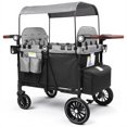 thumbnail image 1 of LINLUX 4-in-1 Stroller Wagon for 4 Kids, 200 Lbs Capacity, All-Terrain Wheels, Black & Gray, 1 of 10