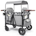 thumbnail image 1 of LINLUX Wagon Stroller for 4 Kids, Stroller Wagon 4 Seats w/Adjustable Handle, Detachable Tray, Gray, 1 of 10