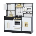 thumbnail image 1 of LINLUX Wooden Kids Play Kitchen, Toy Kitchen Playset For Toddler, Realistic Kitchen Sets Baby,Black, 1 of 7