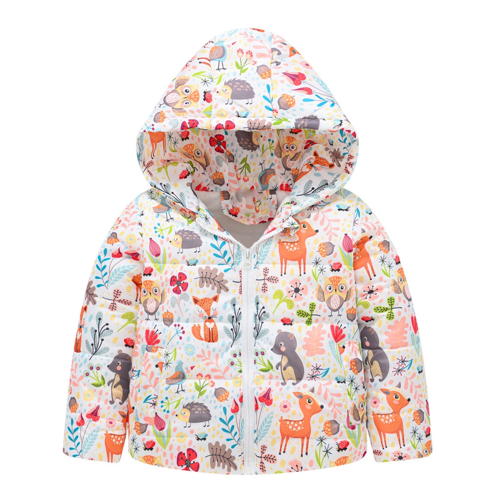 LINMOUA Children's Padded Jacket Boys and Girls Fashion Print Cartoon