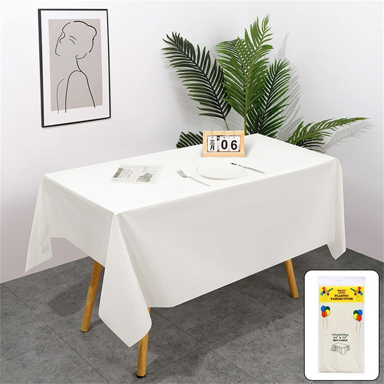 LINMOUA Disposable Beige Plastic Tablecloth Cover Roll Heavy Duty