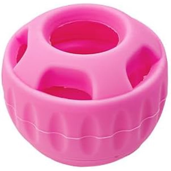LINMOUA Dog Feeding Ball Silicone Teeth Grinding Snack Ball Pet Bite Teeth Cleaning Toy Dog Slow Food Device Licking Educational pet Feeder for Intense Chewing (Pink)