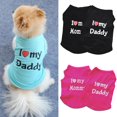 thumbnail image 1 of LINMOUA Dog and Cat Clothes,Lovely I Love My Daddy Mommy Small Dog Puppy Pet Cotton Clothes Sleeveless Vest,Black, 1 of 1