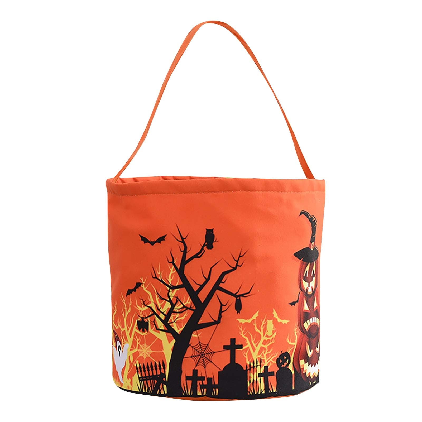 LINMOUA Halloween Candy Bucket Decoration With Lights Halloween Basket