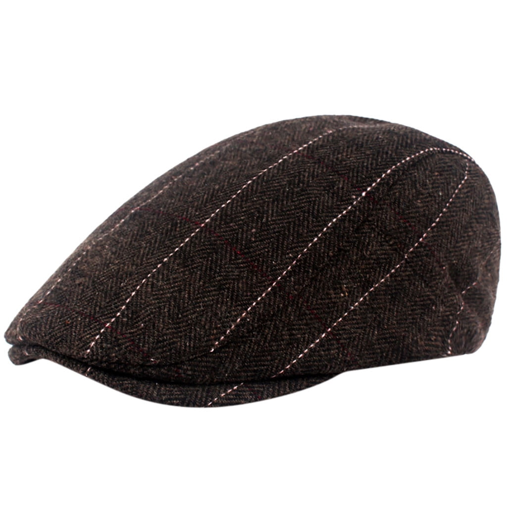 LINMOUA Hats for Men 2024 Men's Newsboy Cap Wool Cotton Tweed Irish ...